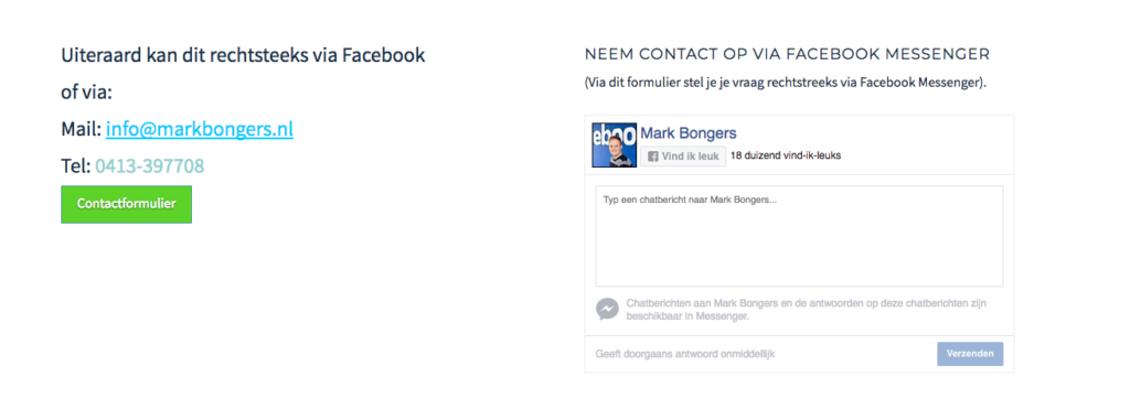 Facebook Messenger page plugin